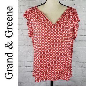 Grand & Greene Sleeveless Print Top SZ XL